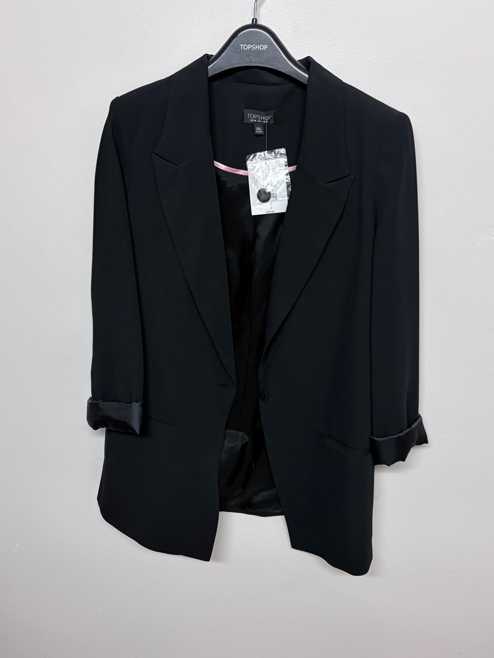 TOPSHOP Women NWT Black Single-Button Tailored Blazer